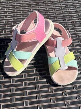 See Kai Run Pastel Pink, Mint & Yellow Strappy Sandals